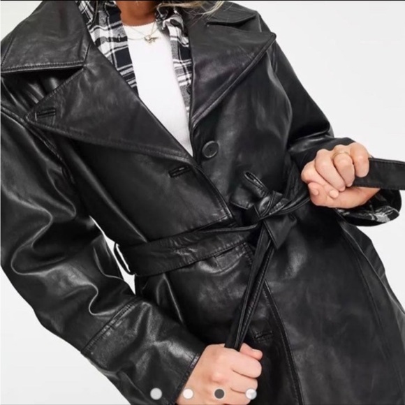 ASOS Leather 90s Style Jacket - Picture 3 of 5
